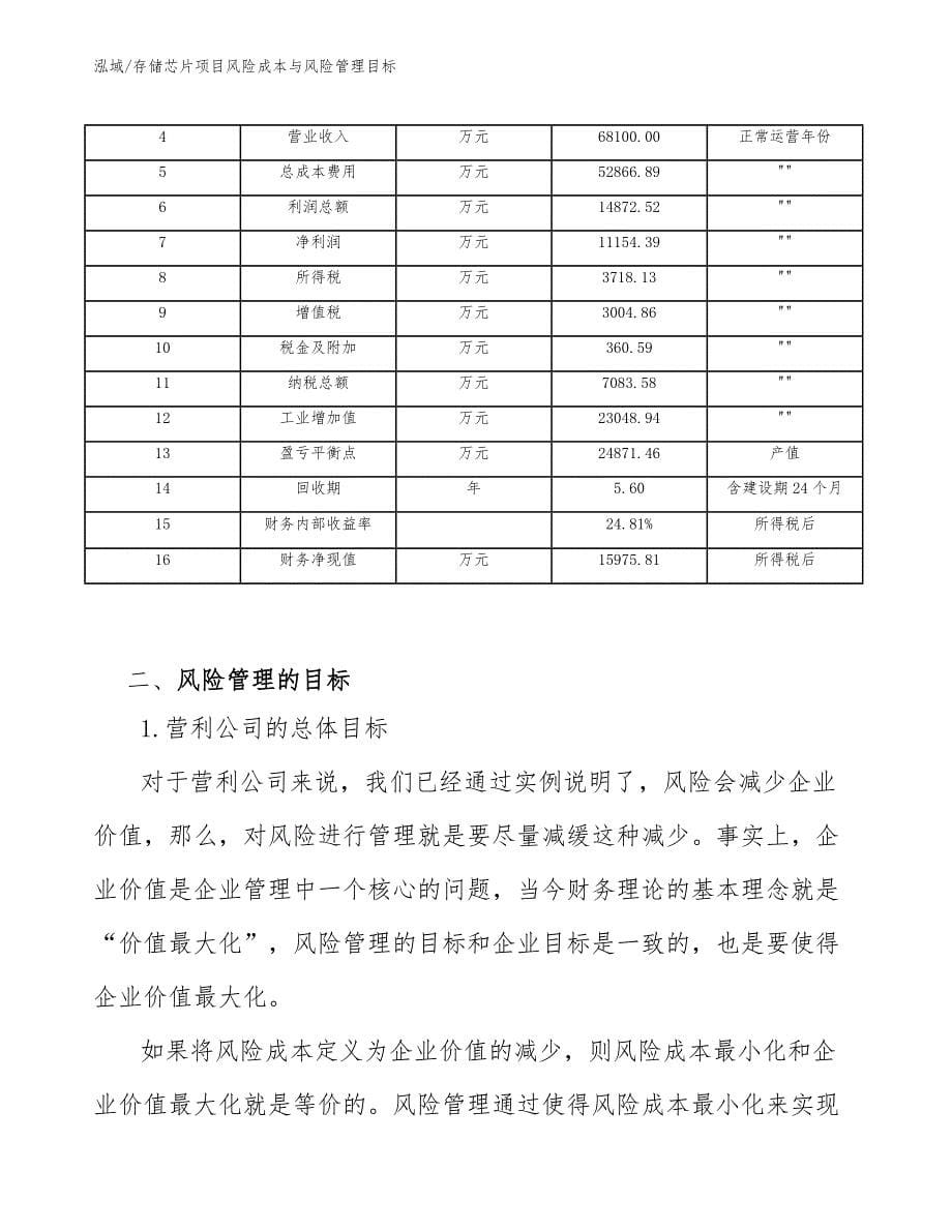 存储芯片项目风险成本与风险管理目标_参考_第5页