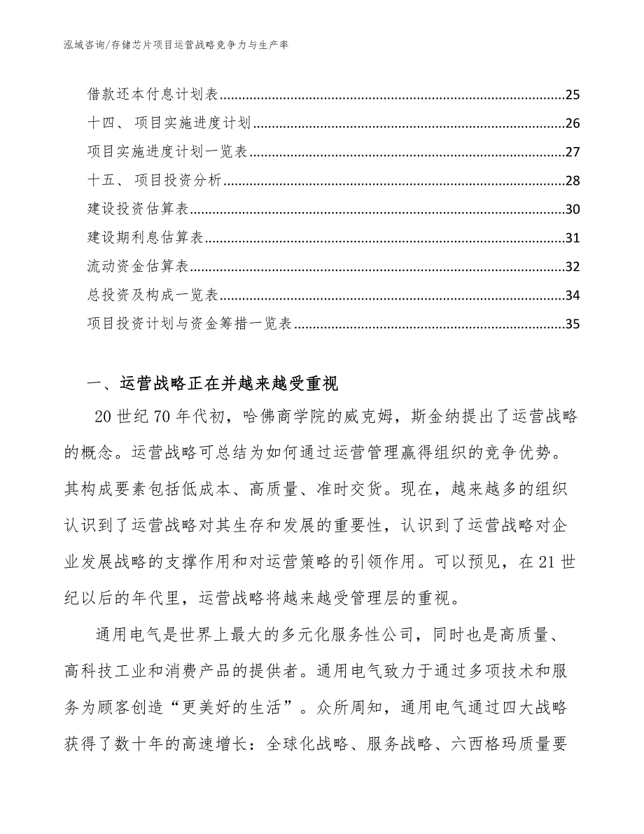 存储芯片项目运营战略竞争力与生产率【范文】_第2页