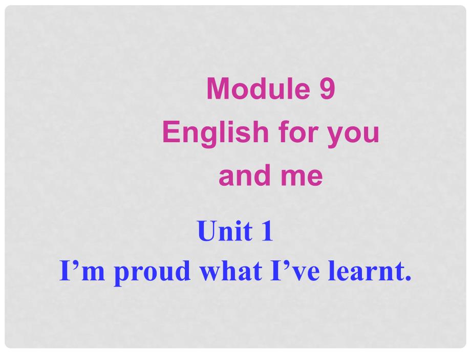 九年级英语下册 Module 9 Unit 1 I’m proud what I’ve learnt课件 外研版_第2页