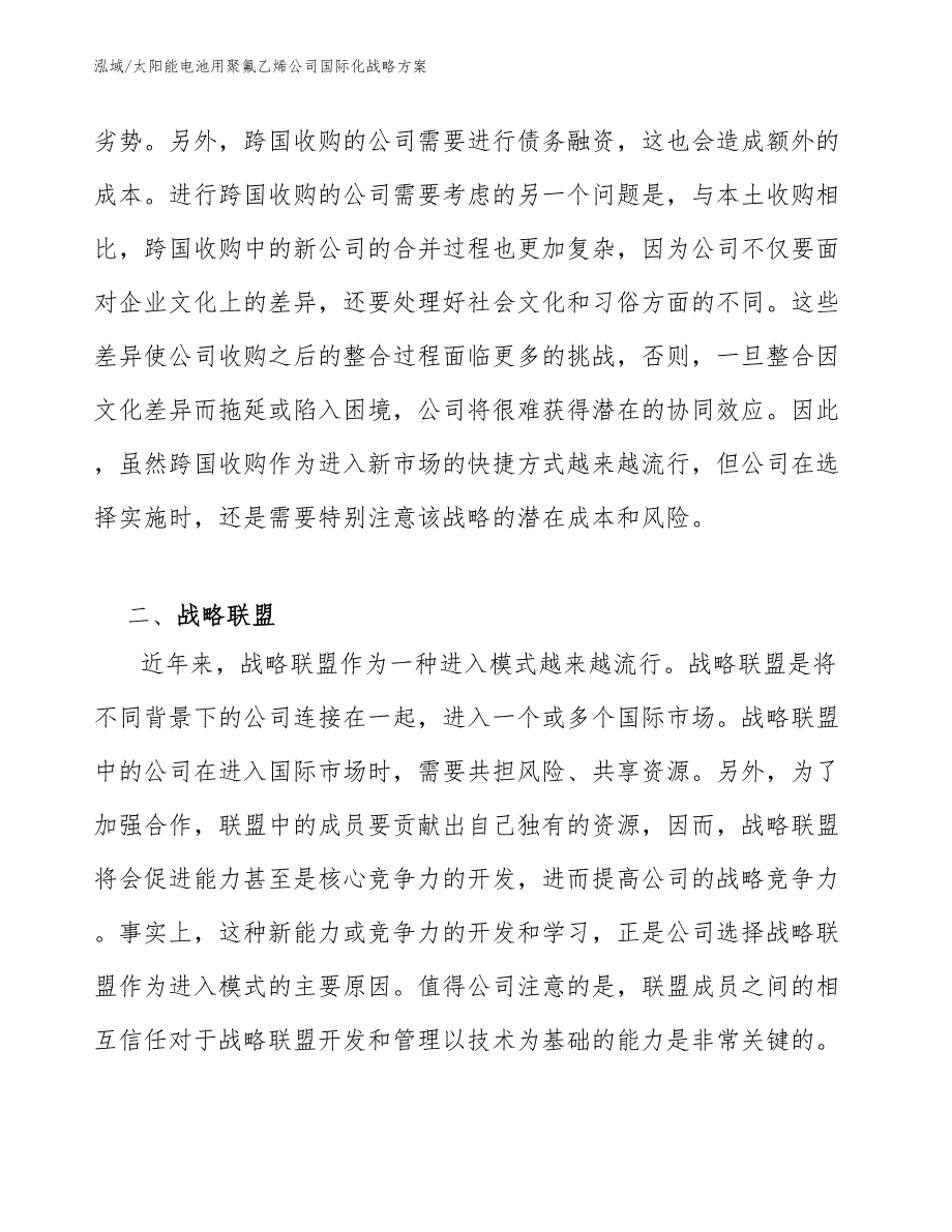 太阳能电池用聚氟乙烯公司国际化战略方案_参考_第4页