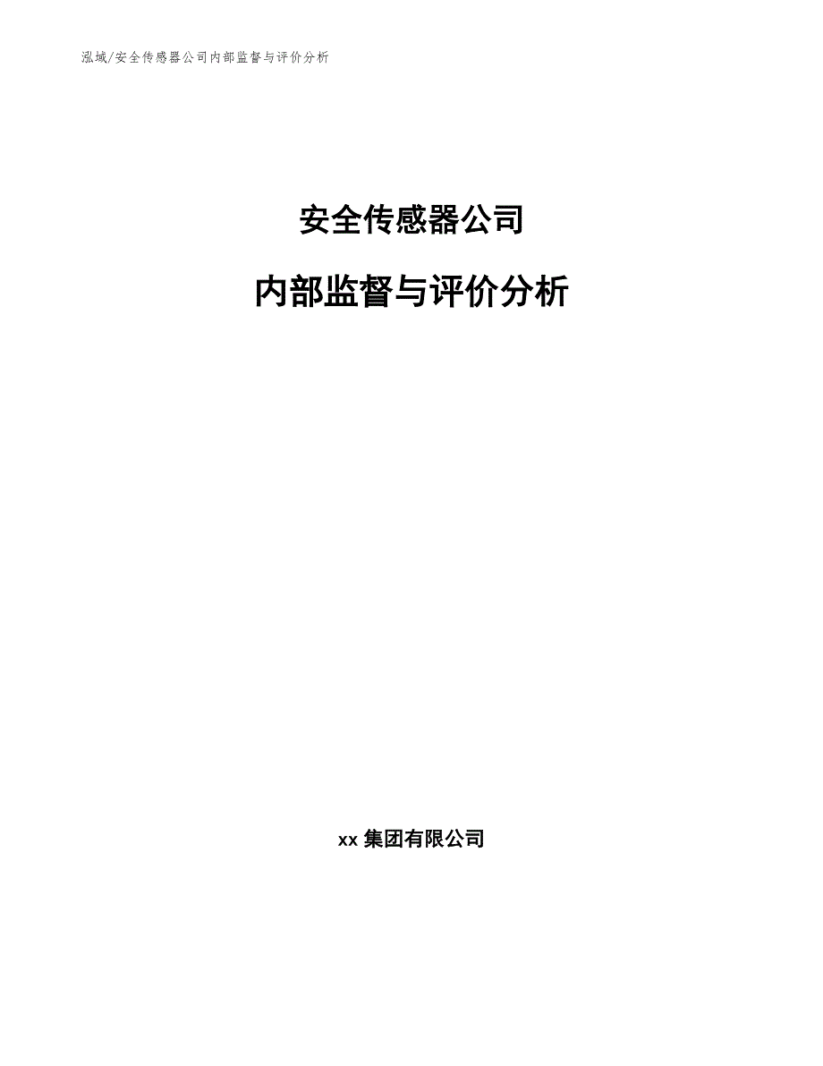 安全传感器公司内部监督与评价分析_第1页