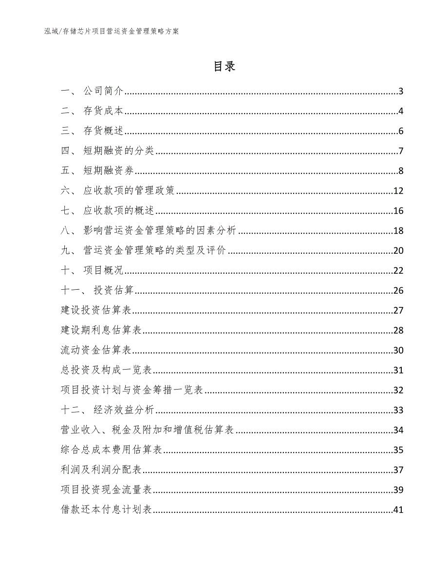 存储芯片项目营运资金管理策略方案_第2页