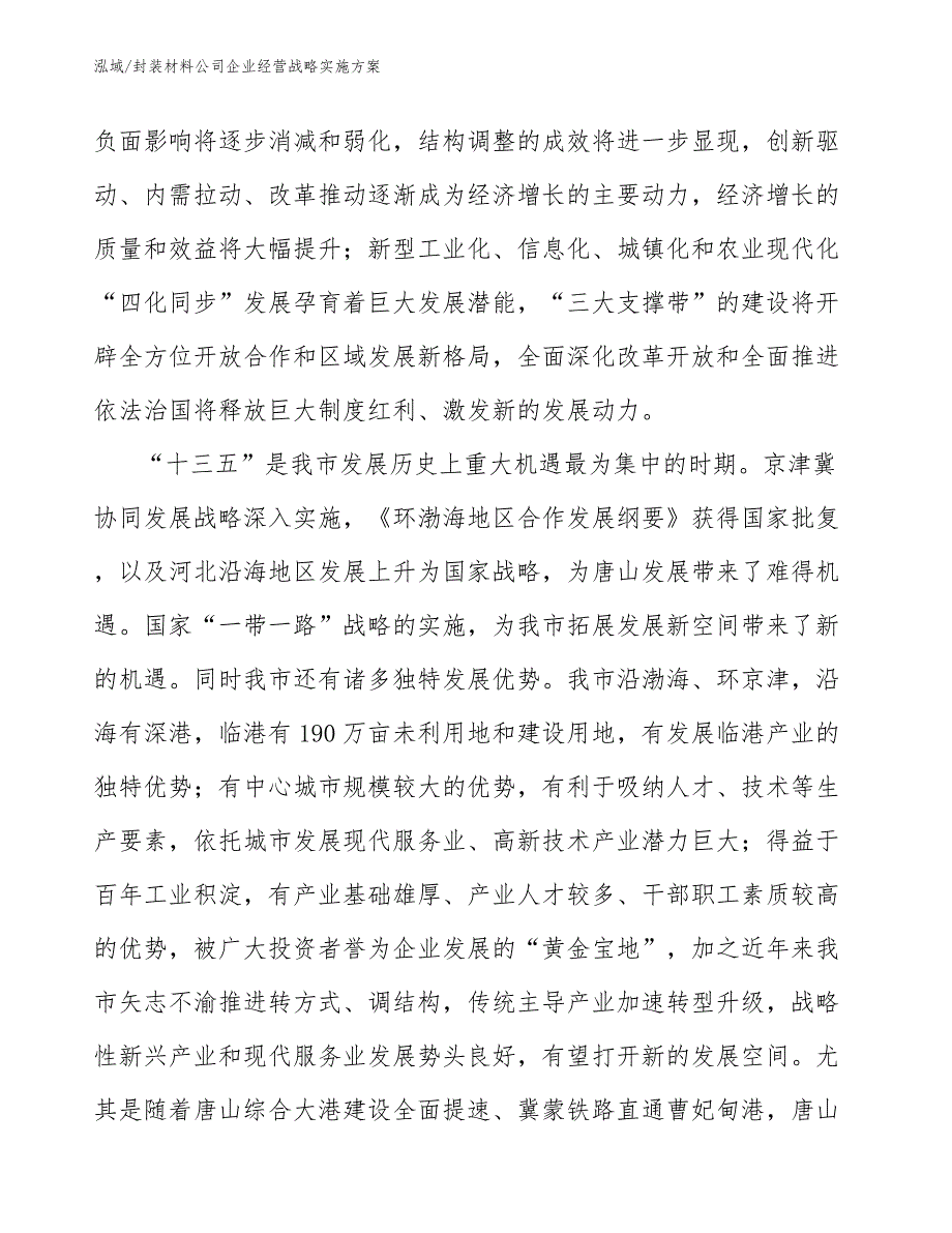 封装材料公司企业经营战略实施方案（范文）_第3页