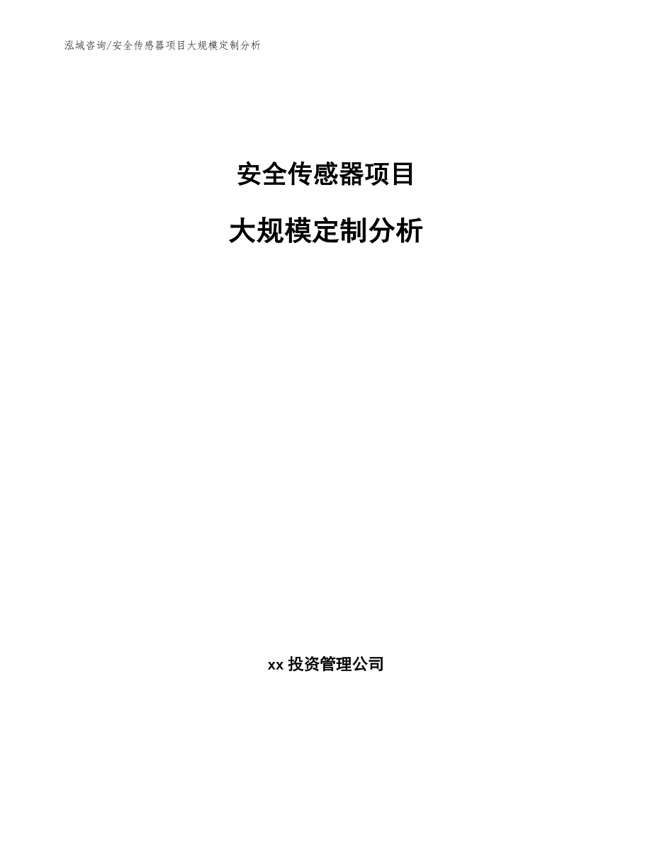 安全传感器项目大规模定制分析（参考）_第1页