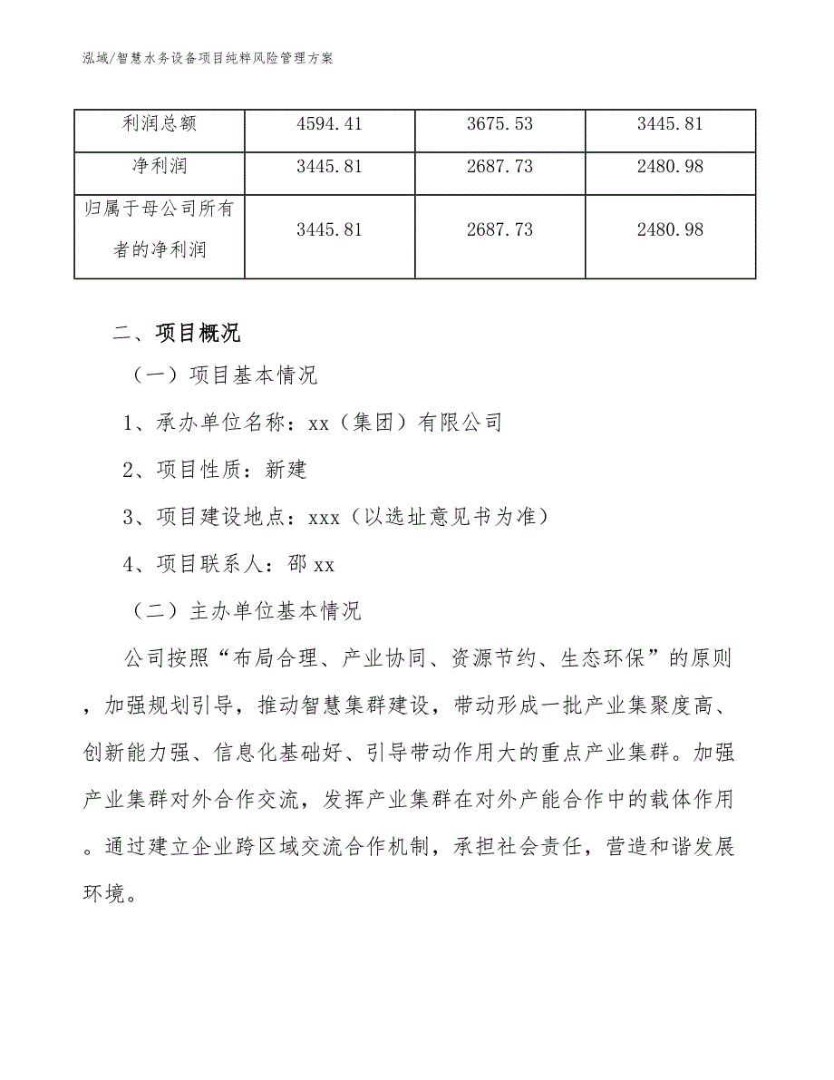 智慧水务设备项目纯粹风险管理方案（范文）_第4页