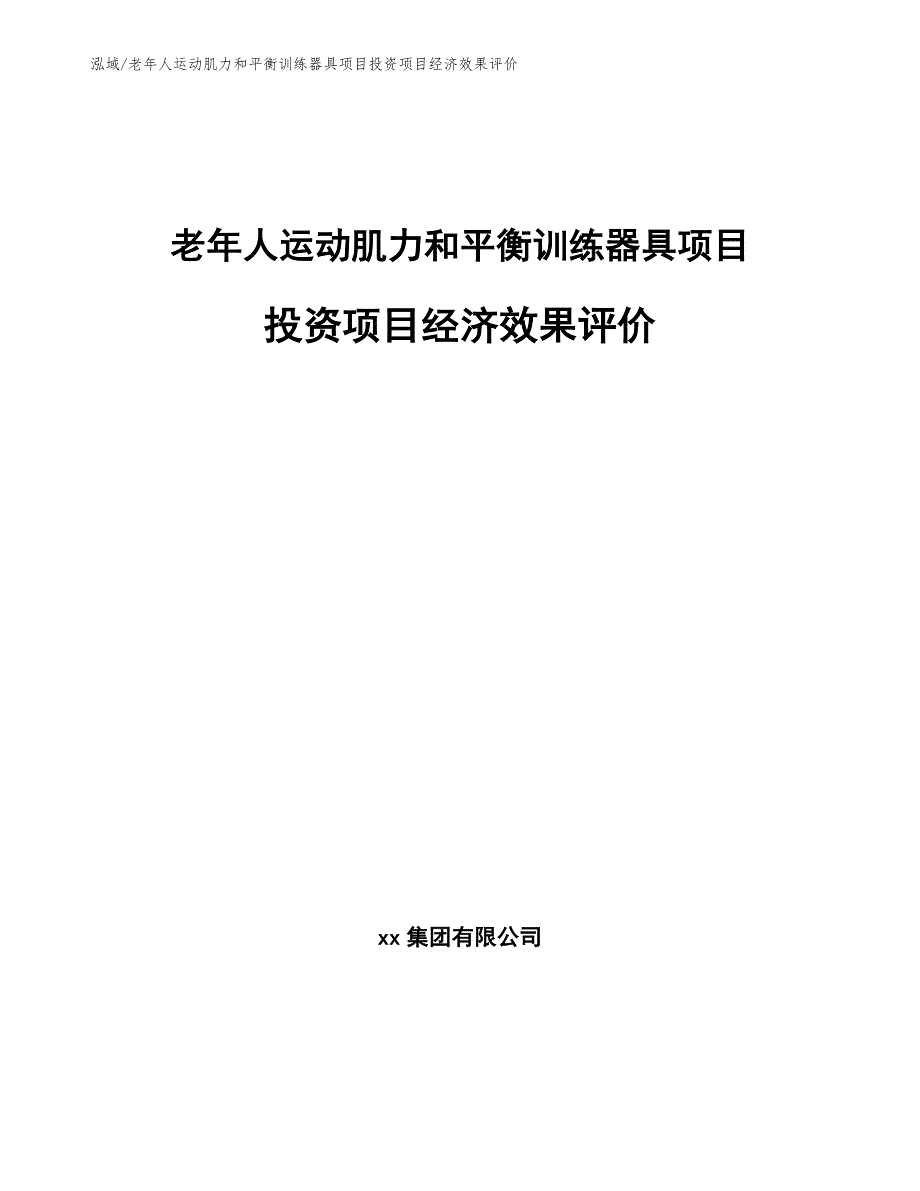 老年人运动肌力和平衡训练器具项目投资项目经济效果评价_第1页