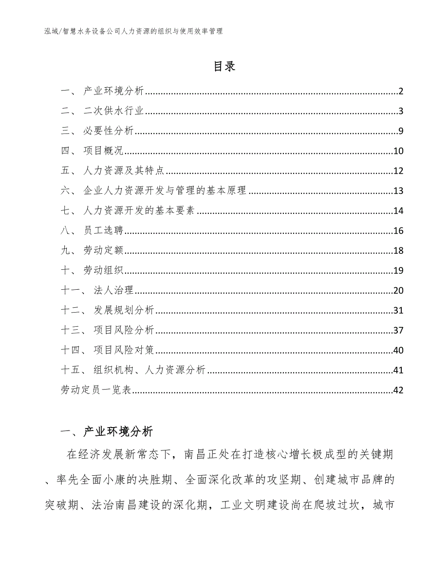 智慧水务设备公司人力资源的组织与使用效率管理【范文】_第2页