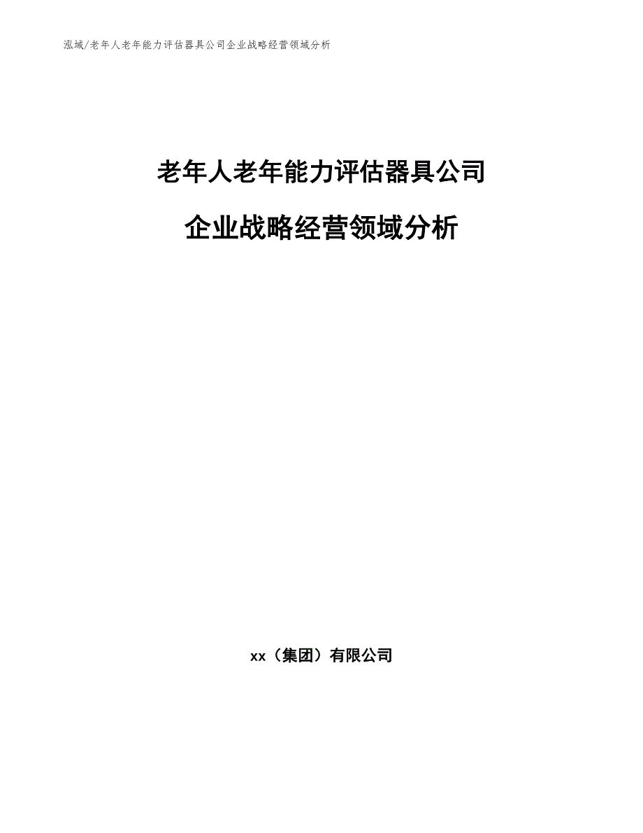 老年人老年能力评估器具公司企业战略经营领域分析_第1页