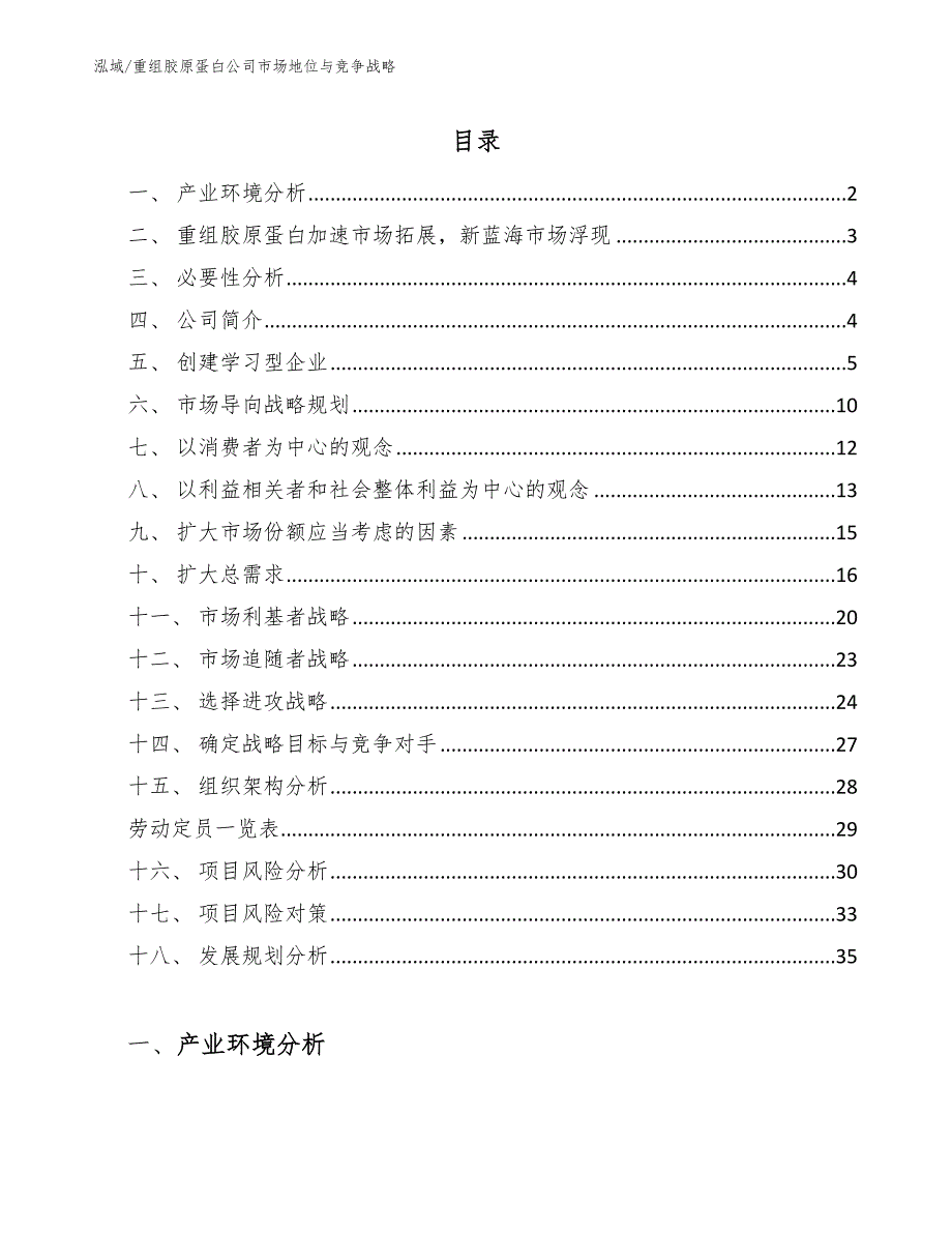 重组胶原蛋白公司市场地位与竞争战略【参考】_第2页