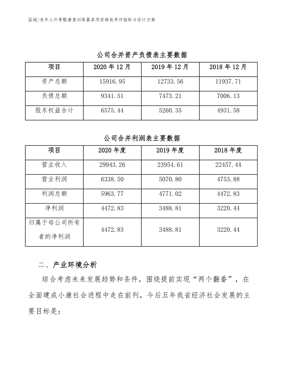 老年人外骨骼康复训练器具项目绩效考评指标与设计方案_第3页