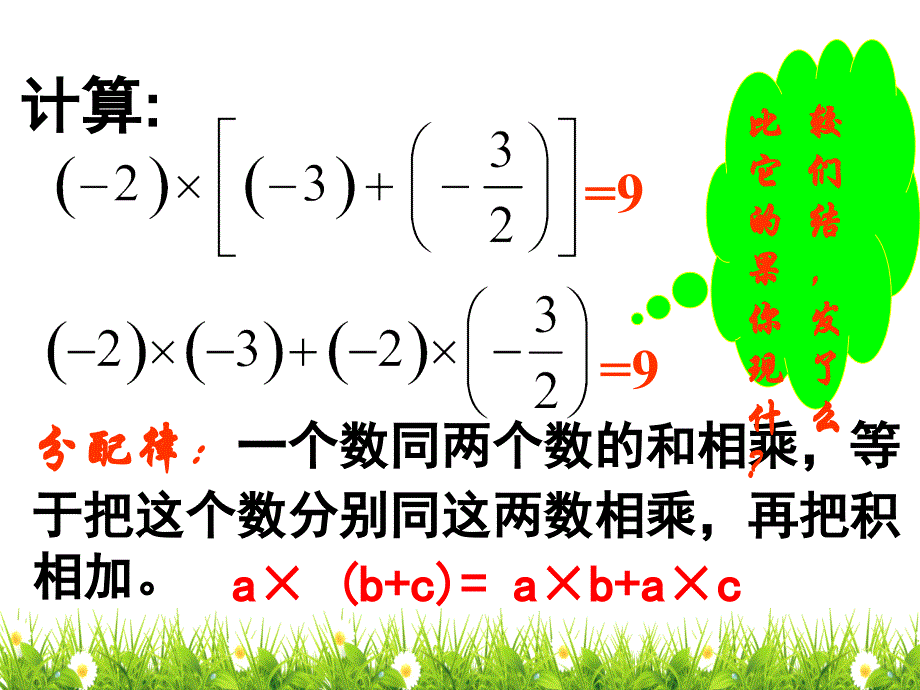 北师大版七年级数学上册《有理数乘法的运算律》名师精品课件_第4页