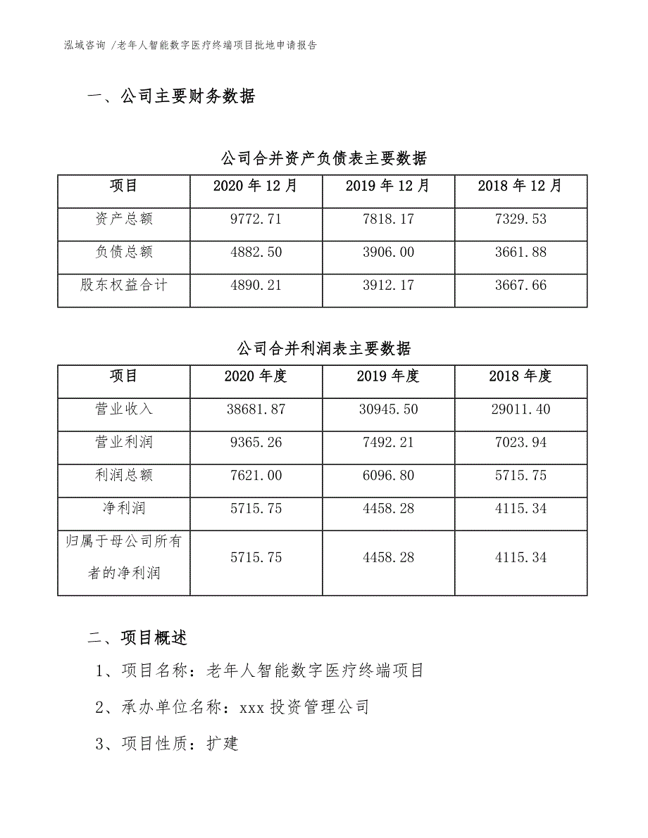 老年人智能数字医疗终端项目批地申请报告-范文_第3页