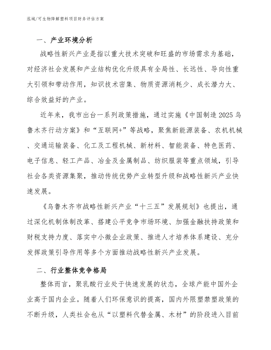 可生物降解塑料项目财务评估方案_第2页