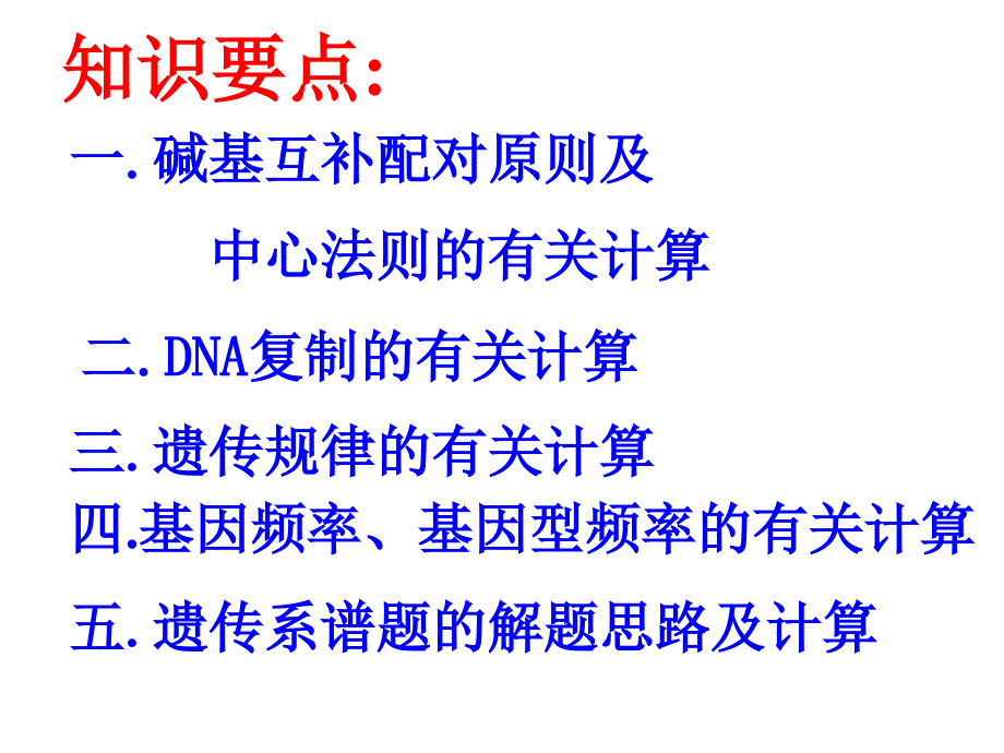 人教版教学课件专题复习：遗传学中的计算_第2页