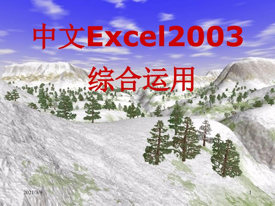 中文Excel2003综合应用PPT课件_第1页