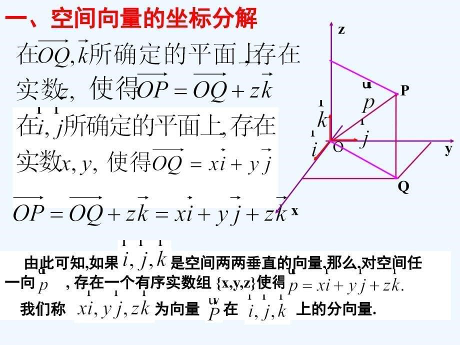 高二数学空间向量的正交分解及其坐标表示课件新人教版_第5页