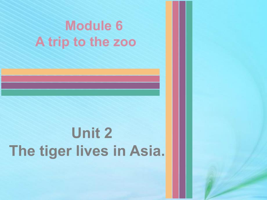 2018秋七年级英语上册 Module 6 A trip to the zoo Unit 2 The tiger lives in Asia同步习题课件 （新版）外研版_第1页