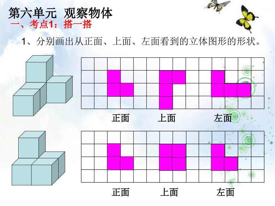 (北师大版)六年级上册数学_第六单元_观察物体_常考题型练习_第2页