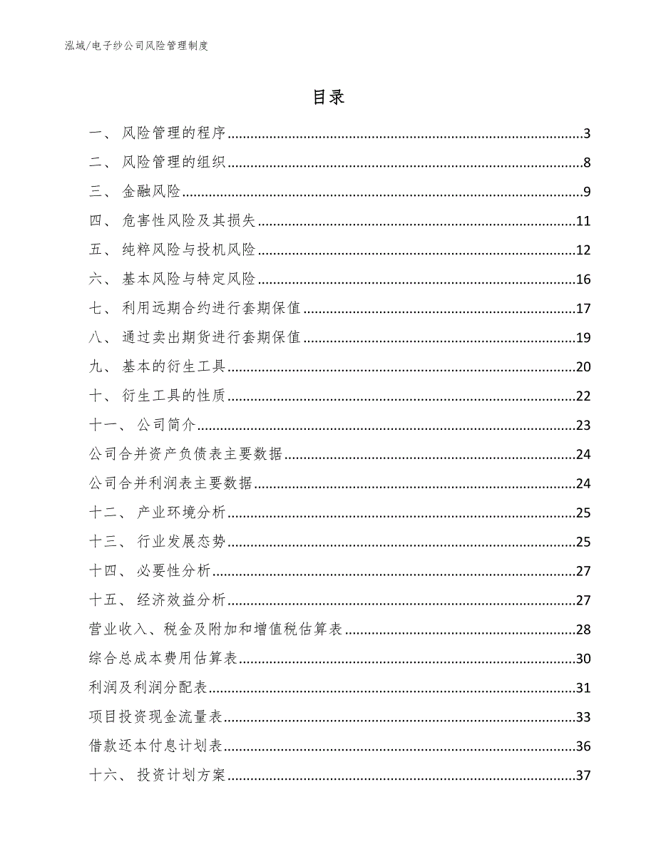 电子纱公司风险管理制度（范文）_第2页