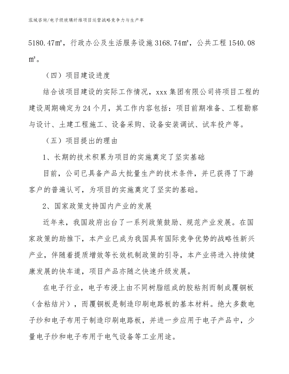 电子级玻璃纤维项目运营战略竞争力与生产率_第3页