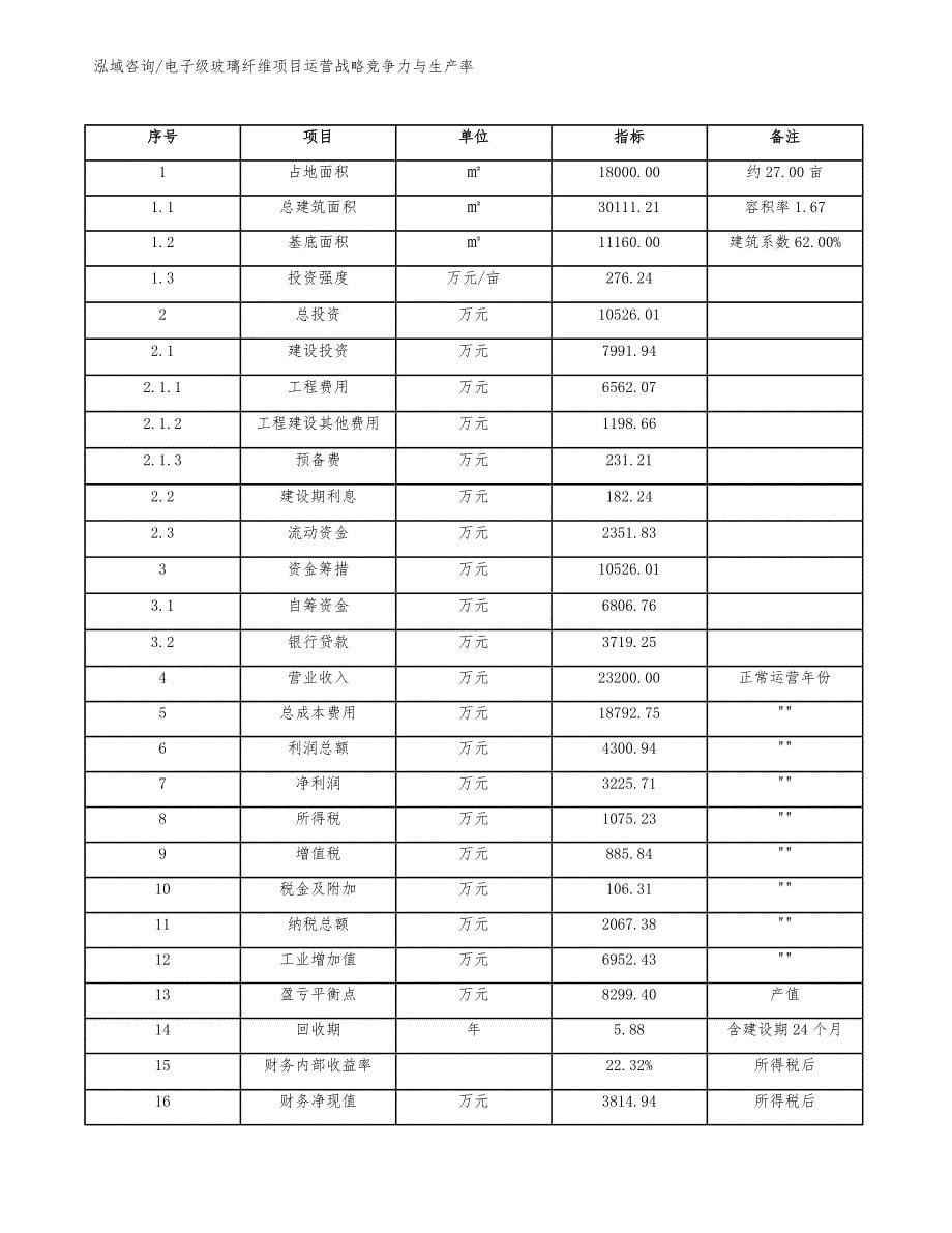 电子级玻璃纤维项目运营战略竞争力与生产率_第5页