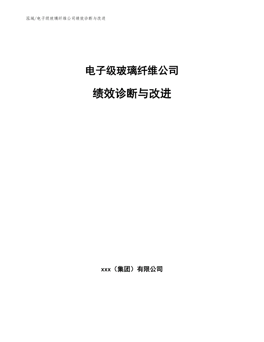 电子级玻璃纤维公司绩效诊断与改进【参考】_第1页