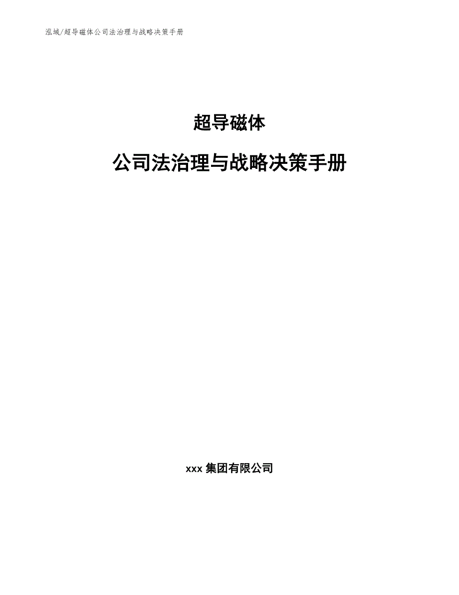 超导磁体公司法治理与战略决策手册【范文】_第1页