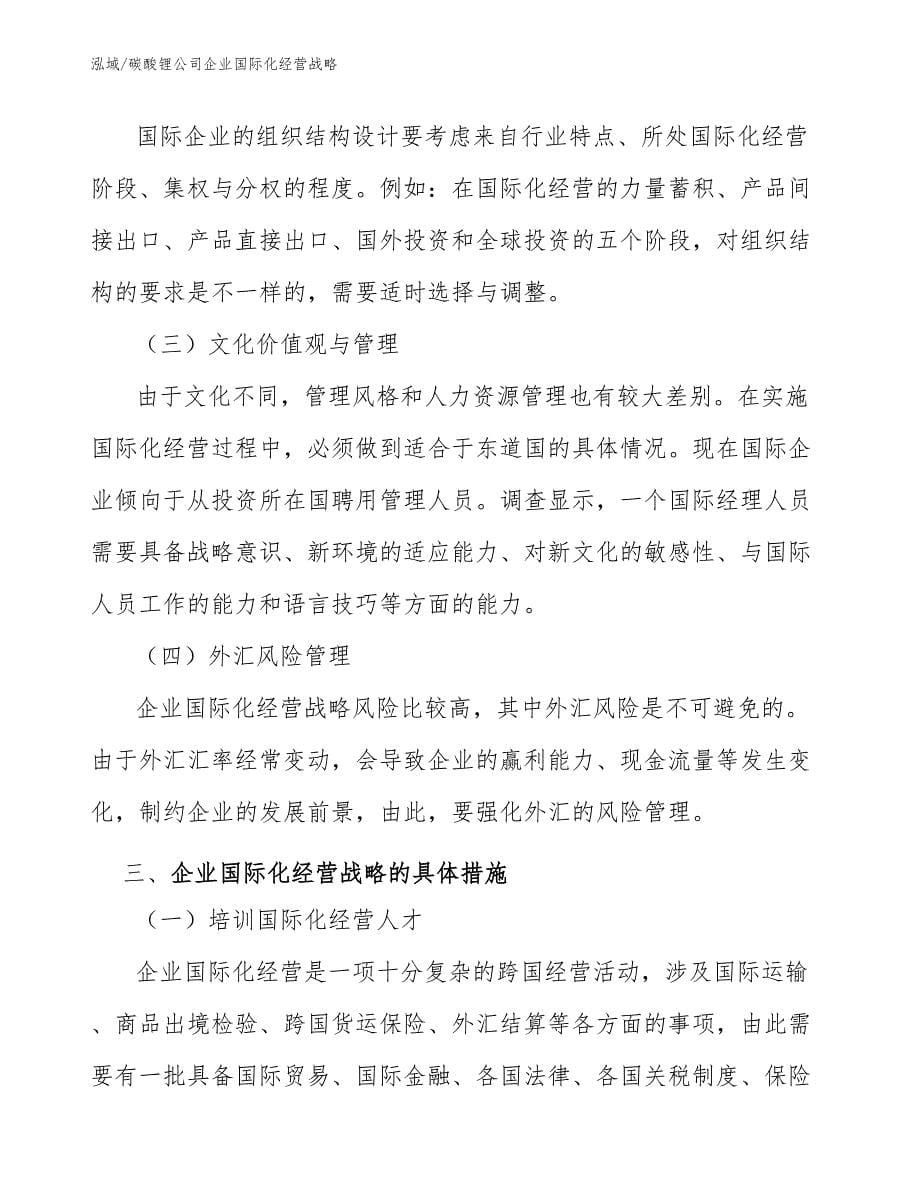 碳酸锂公司企业国际化经营战略_第5页