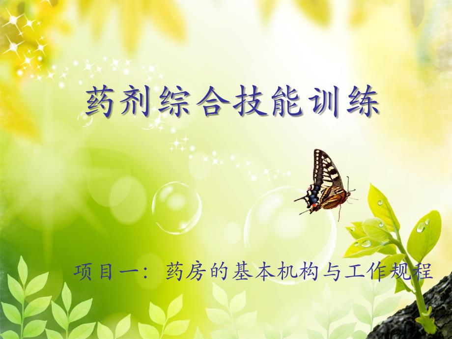 项目一：药房的基本结构_第1页