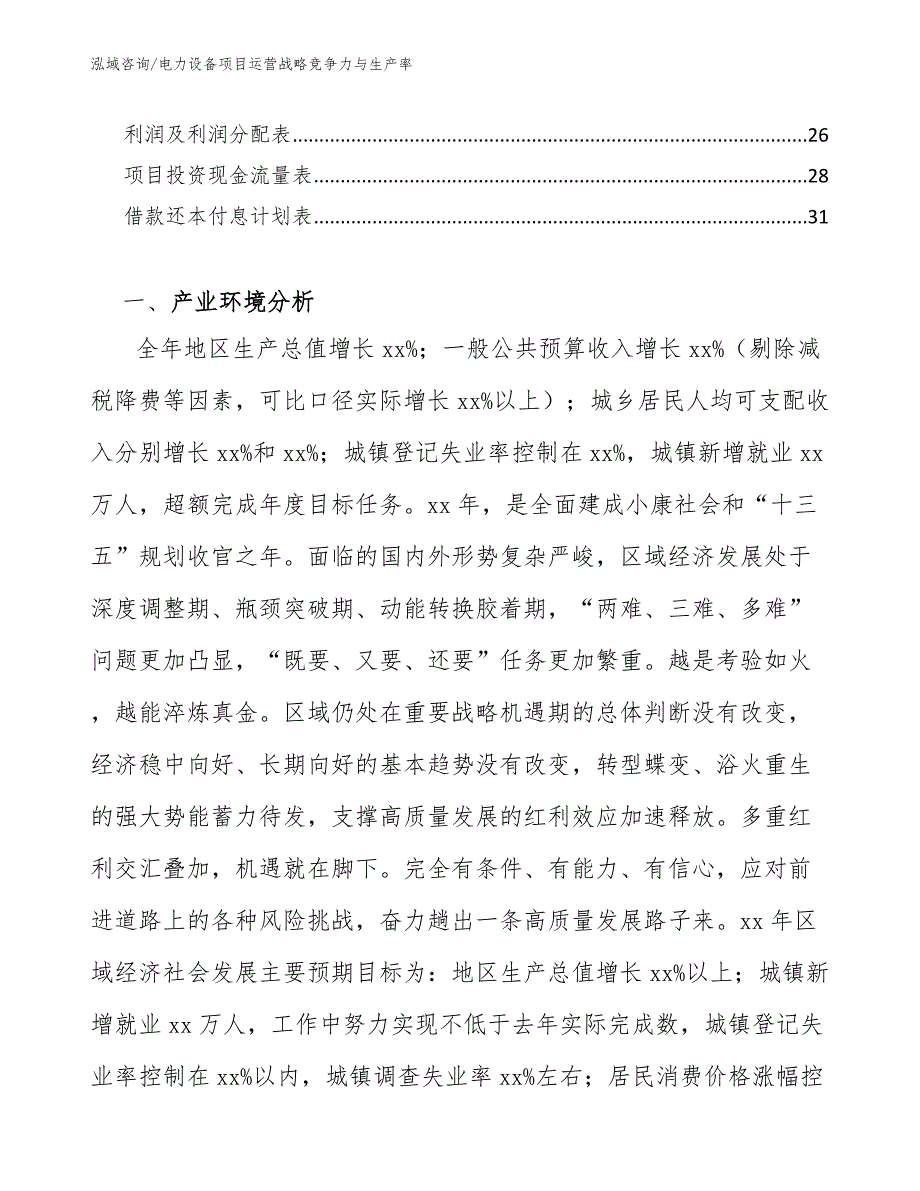 电力设备项目运营战略竞争力与生产率_第2页