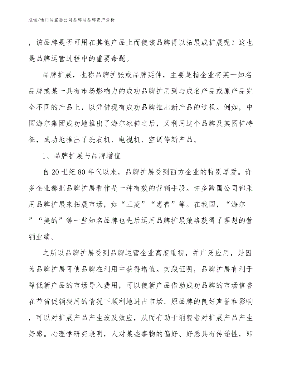 通用防盗器公司品牌与品牌资产分析（范文）_第4页