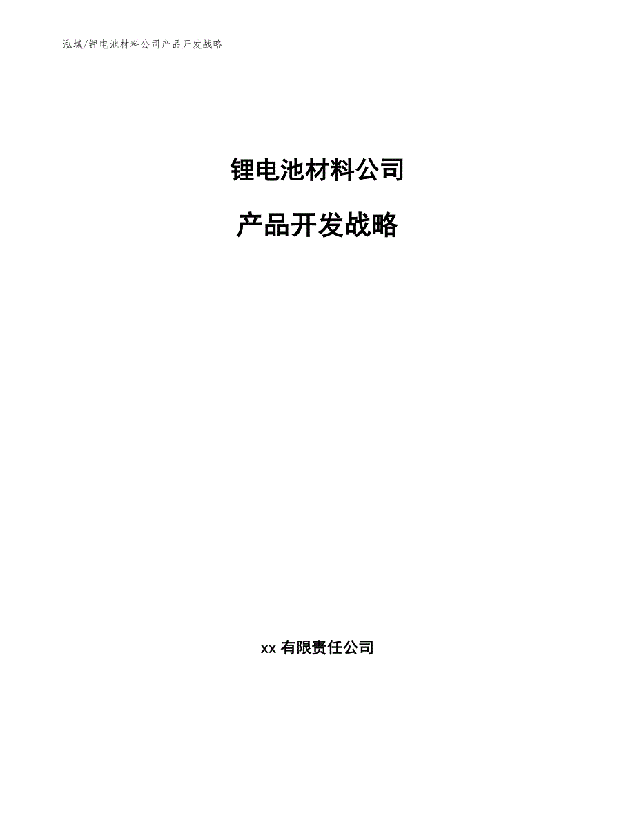 锂电池材料公司产品开发战略_参考_第1页