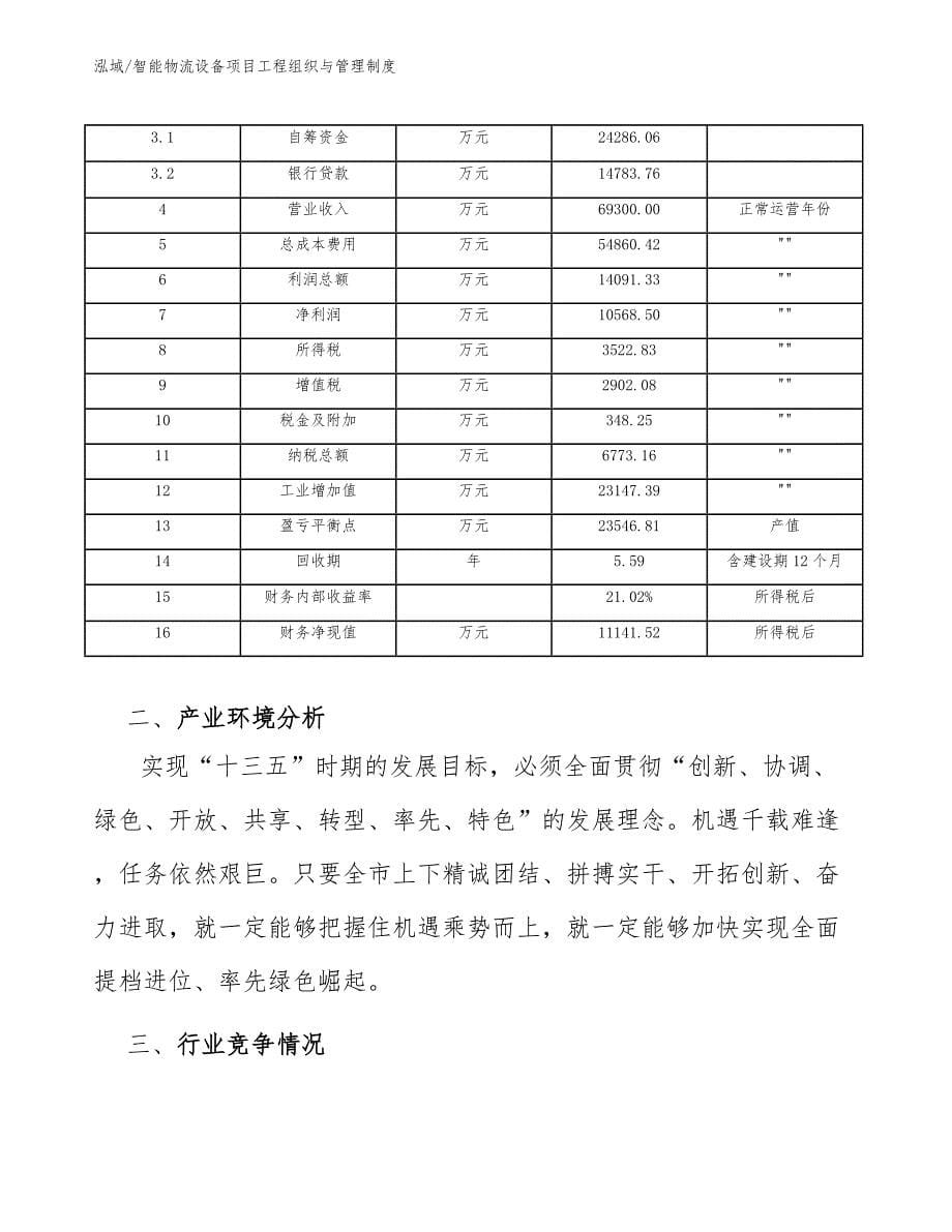 智能物流设备项目工程组织与管理制度_第5页