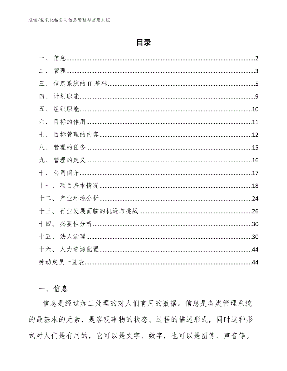 氢氧化钴公司信息管理与信息系统_第2页