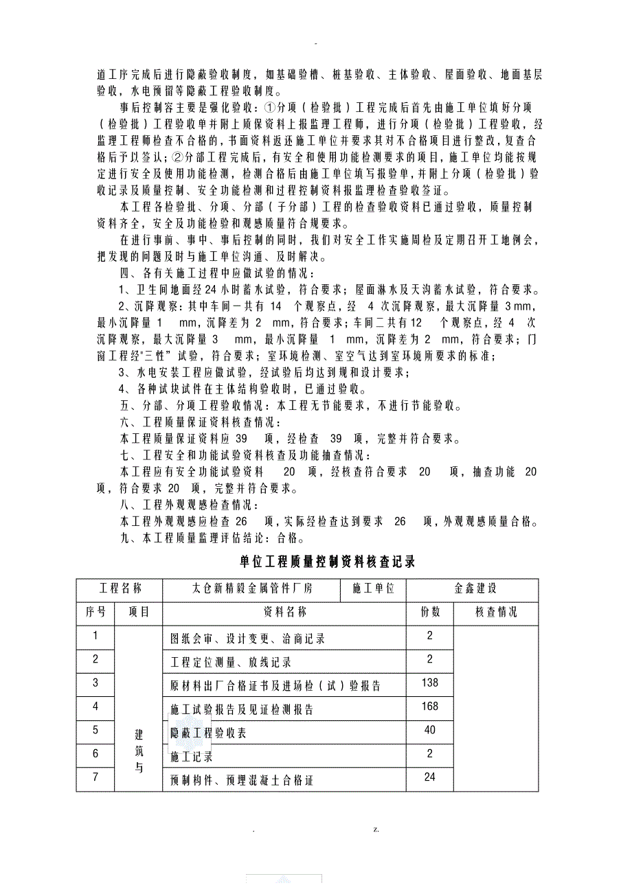 厂房工程竣工监理验收评估实施报告_第3页