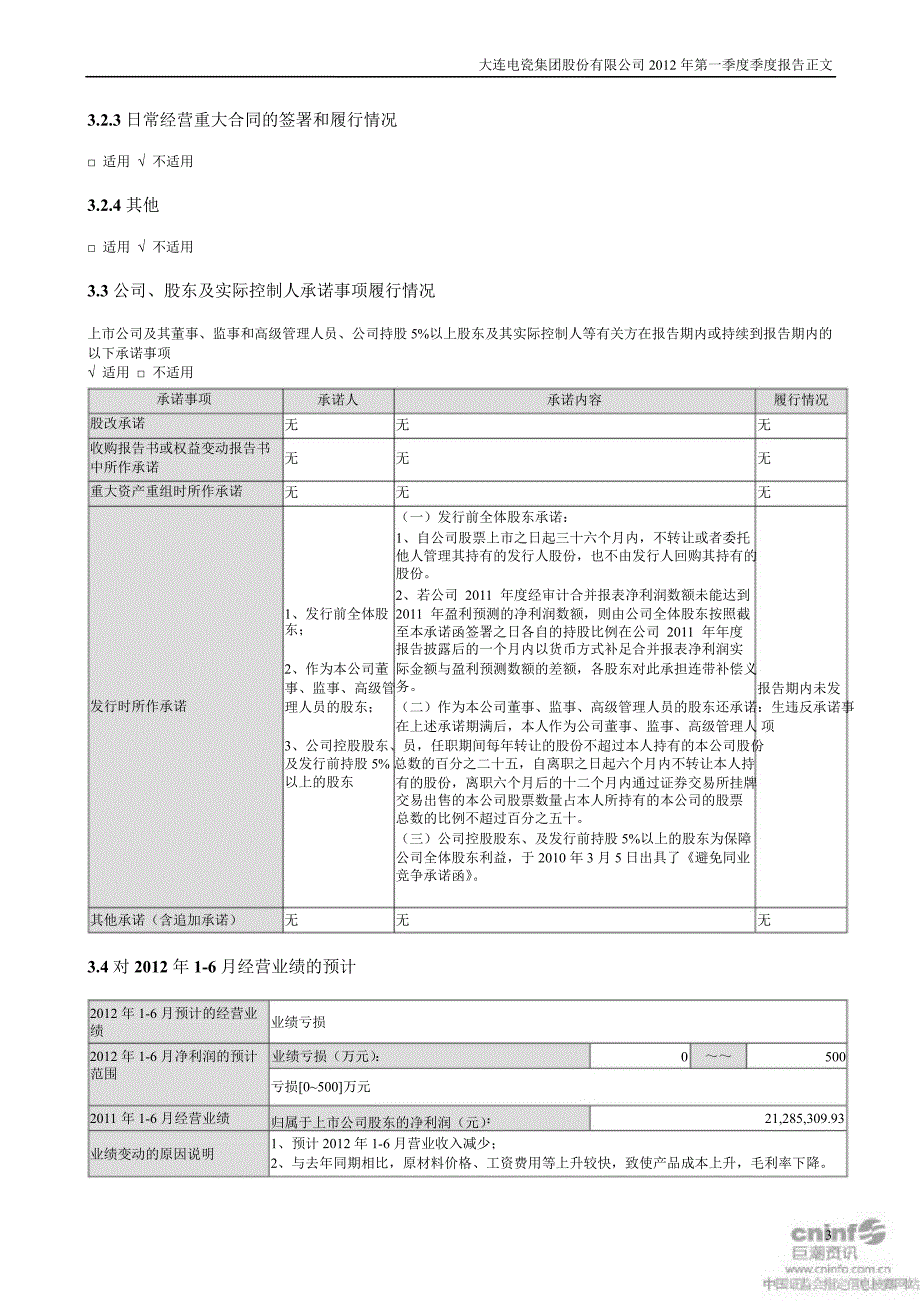 大连电瓷：第一季度报告正文_第3页