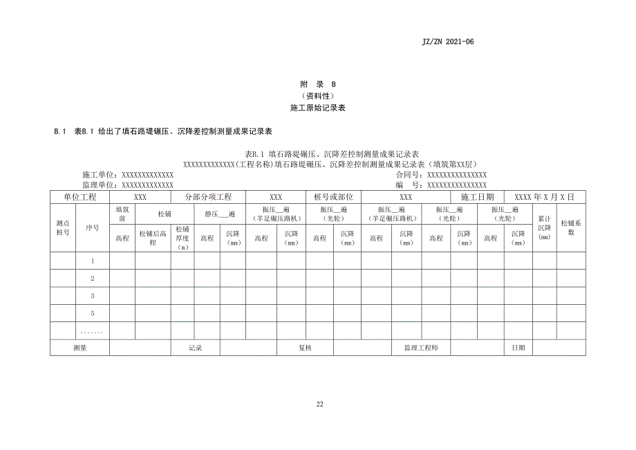 填石路堤施工层厚预划分表、施工原始记录表、应用案例_第2页