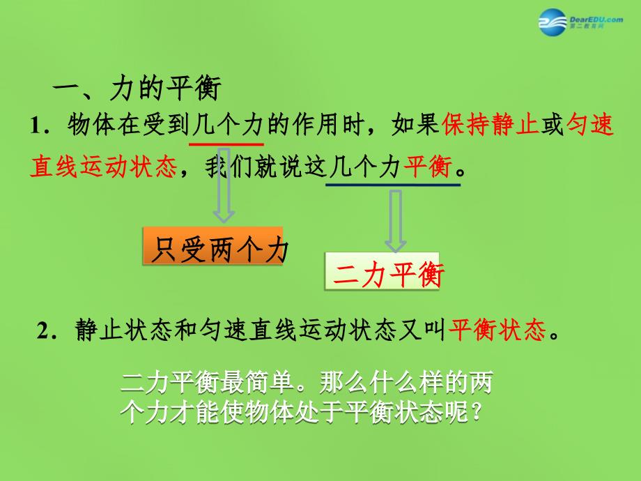 广东省北江中学八年级物理下册 第八章 第2节 二力平衡课件 新版新人教版_第4页