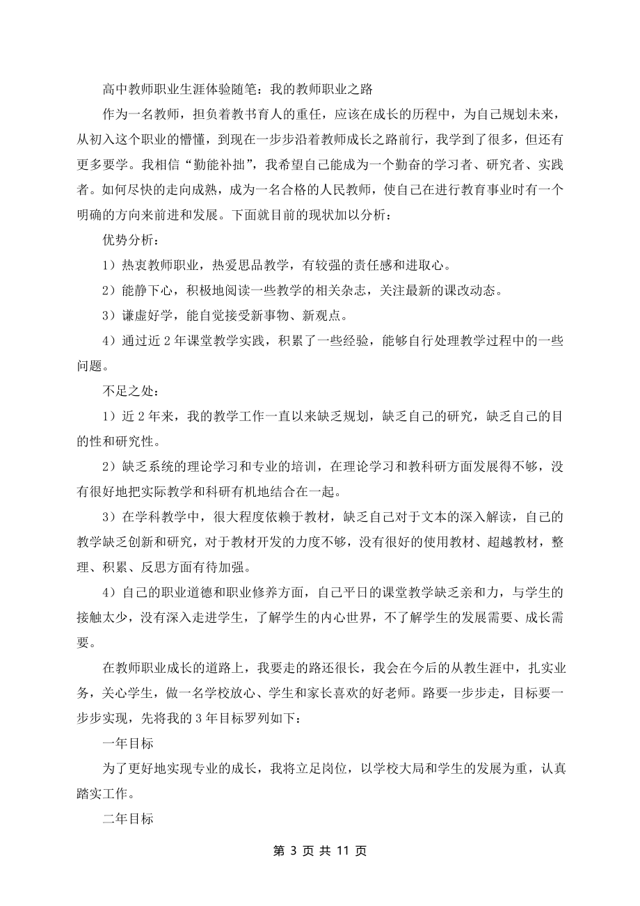 高中教师职业生涯体验随笔_第3页