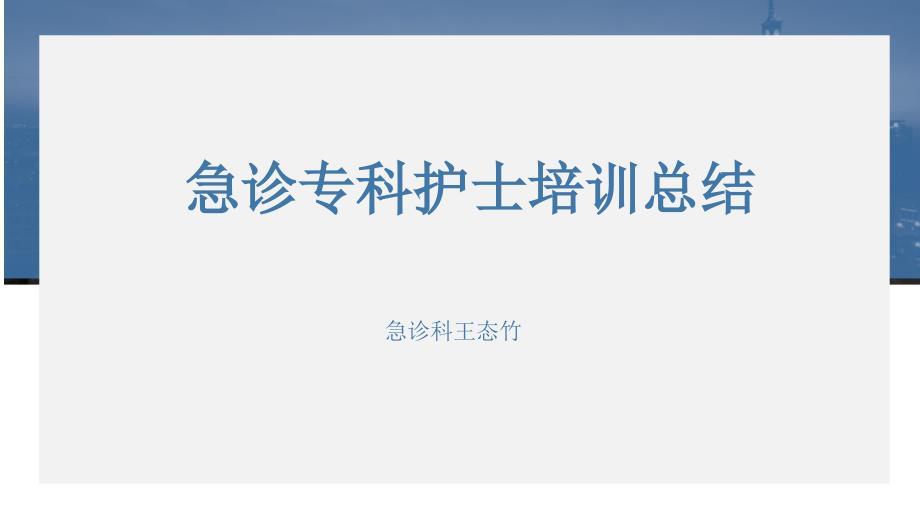 急诊专科护士培训总结PPT课件.ppt