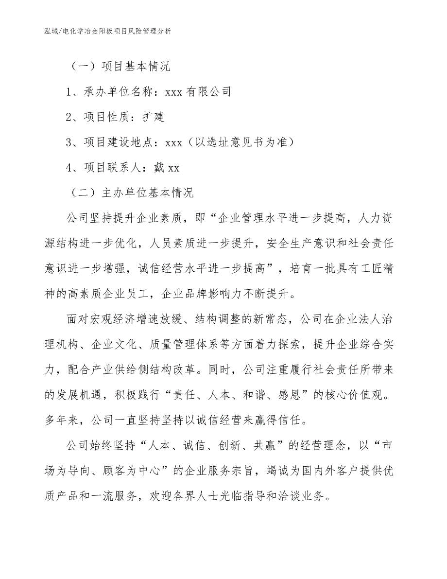 电化学冶金阳极项目风险管理分析【参考】_第3页