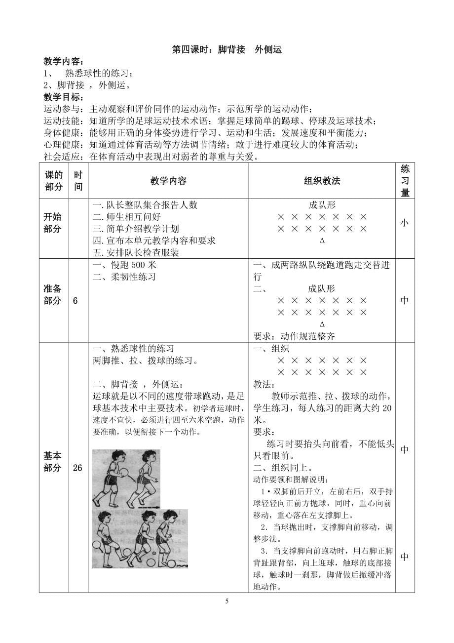 义务教育小学足球系统训练完整教案_第5页