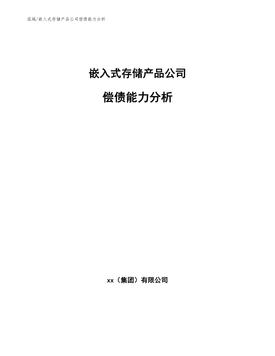 嵌入式存储产品公司偿债能力分析_第1页