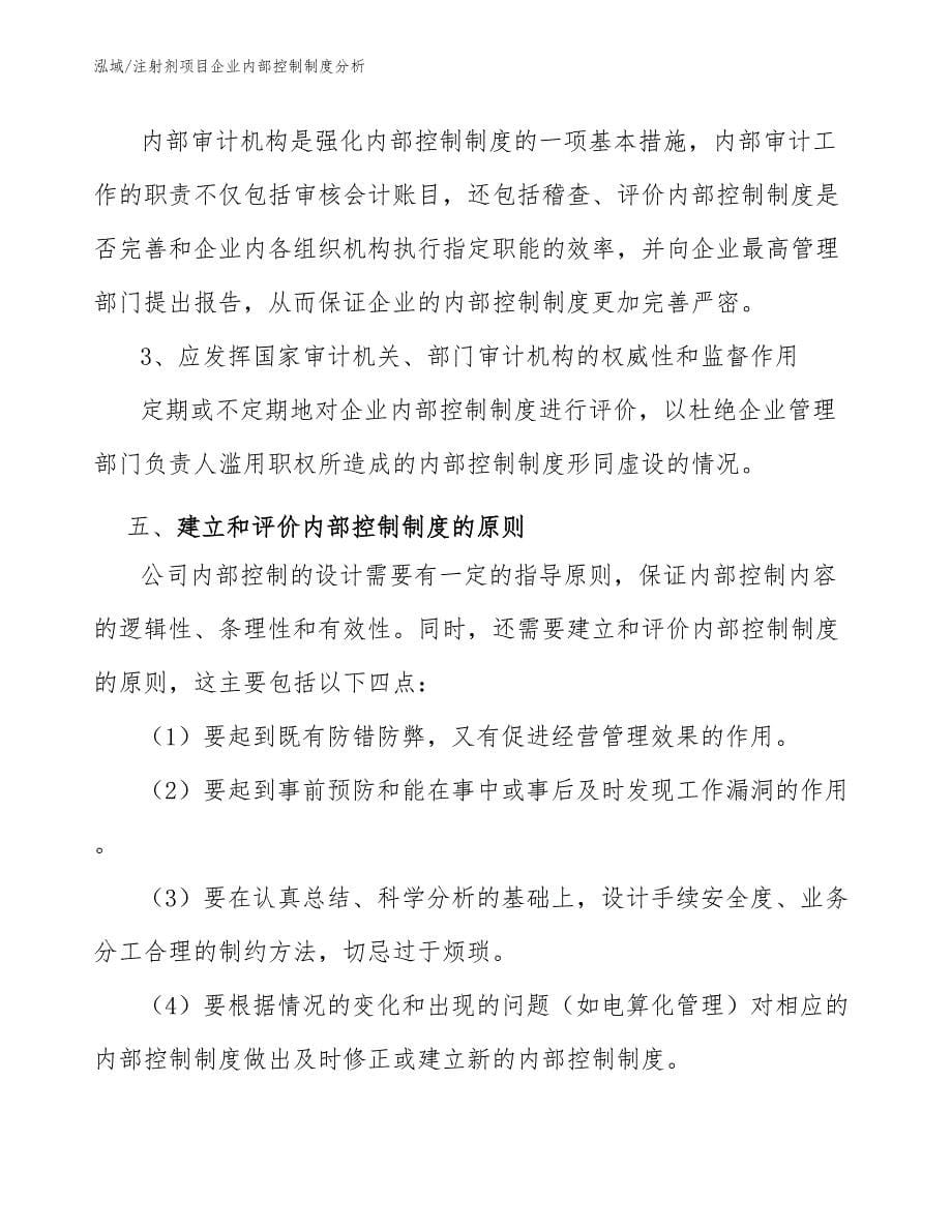 注射剂项目企业内部控制制度分析_范文_第5页