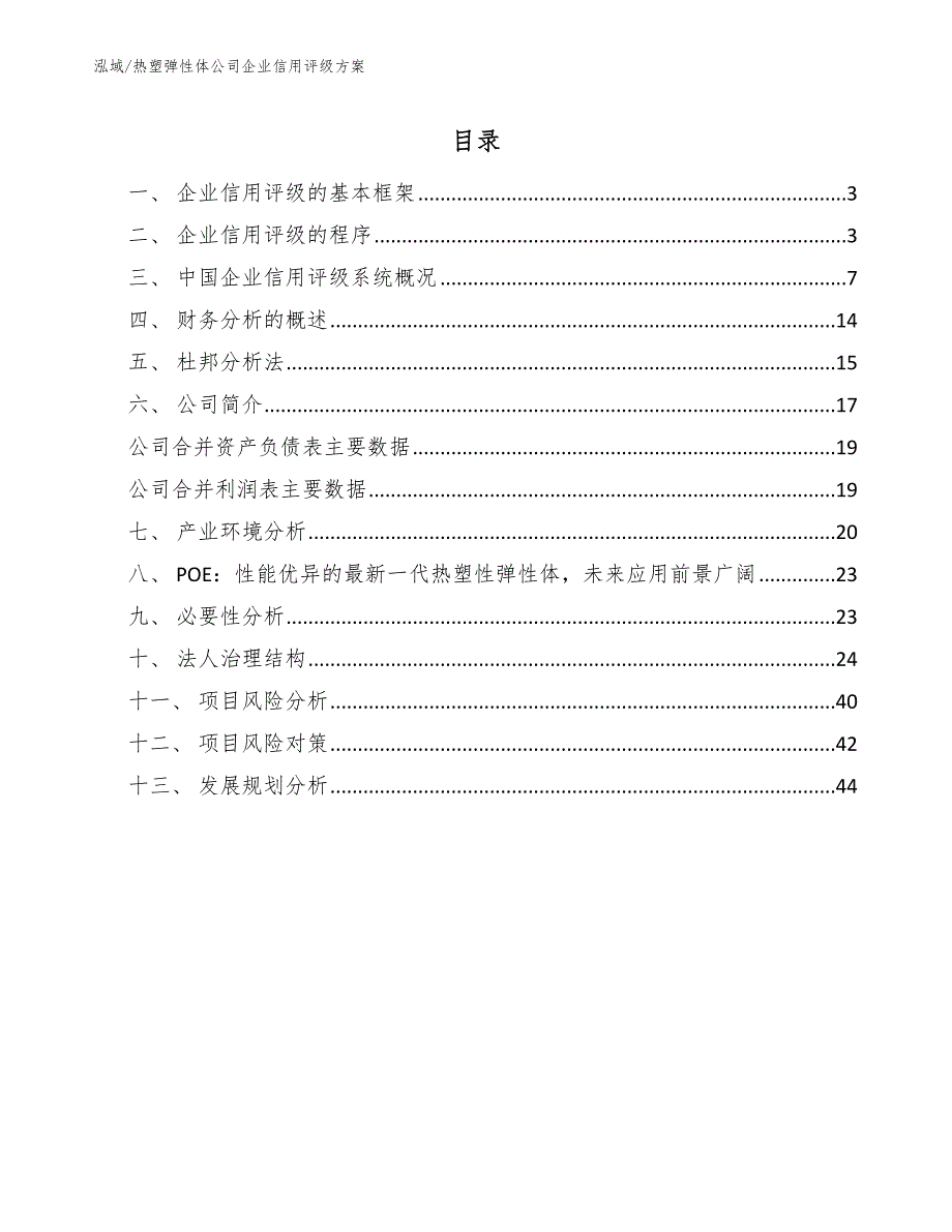 热塑弹性体公司企业信用评级方案_第2页