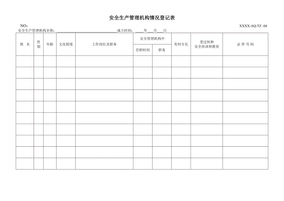 2022安全生产标准化记录表格汇编_第4页