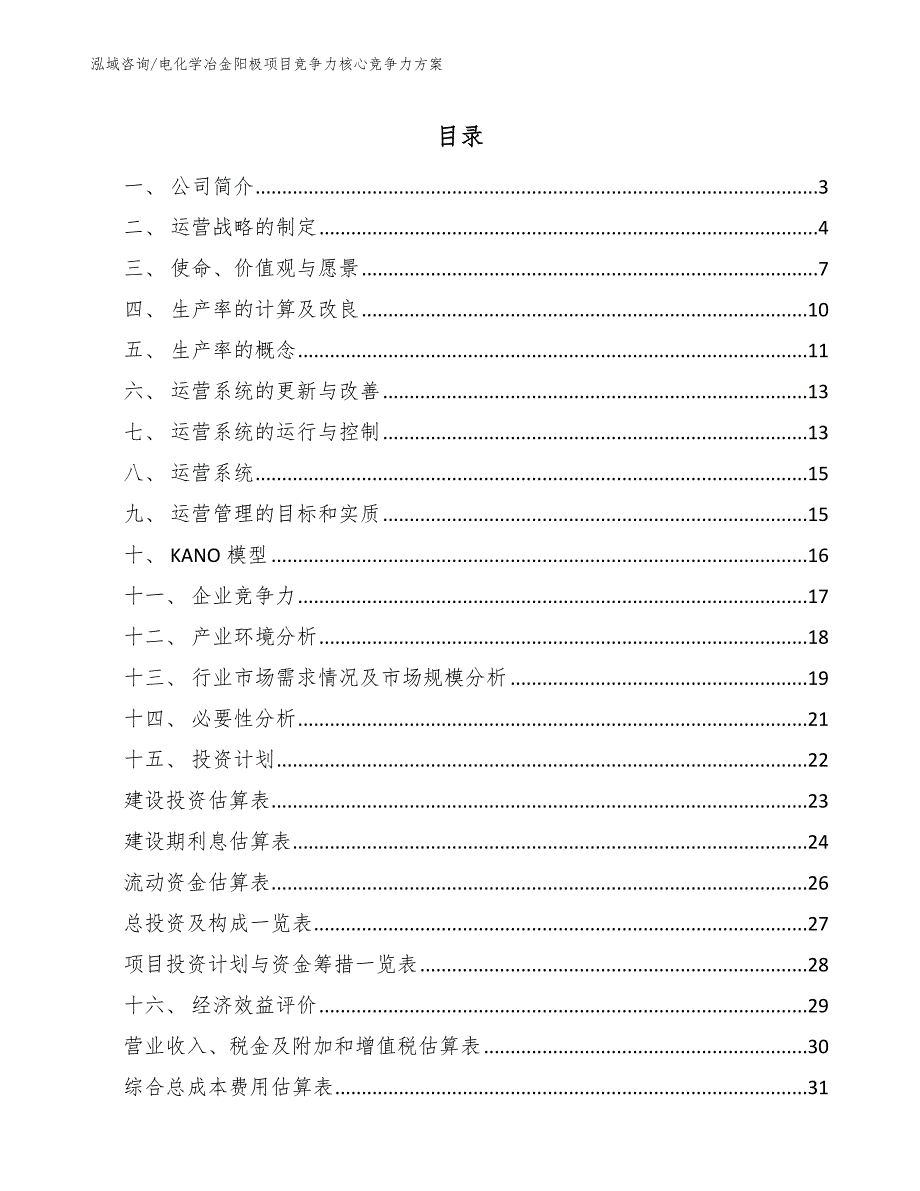 电化学冶金阳极项目竞争力核心竞争力方案【范文】_第2页