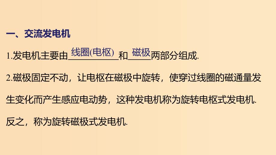 2018版高中物理第3章交变电流3.2交变电流是怎样产生的课件鲁科版选修3 .ppt_第4页