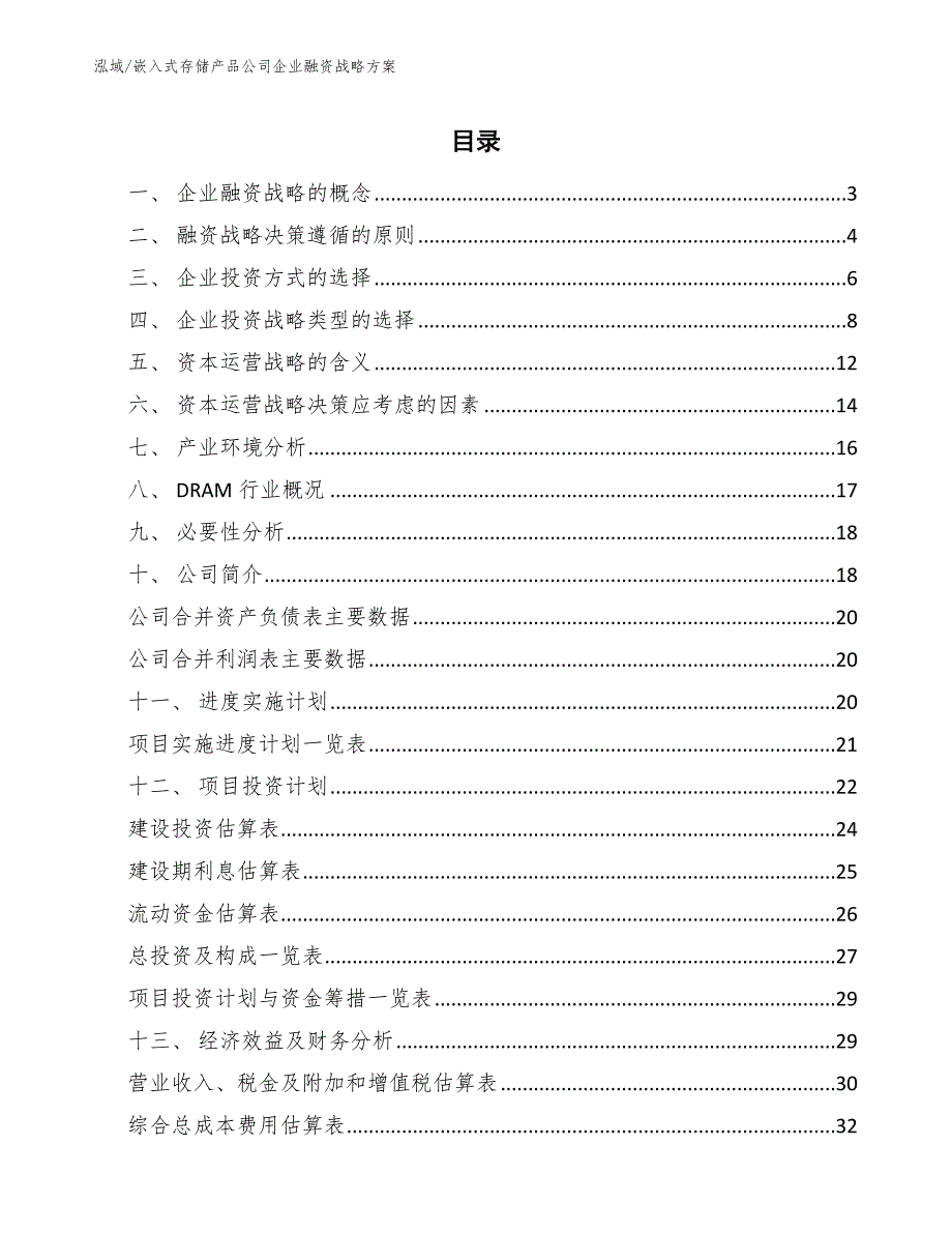 嵌入式存储产品公司企业融资战略方案_第2页