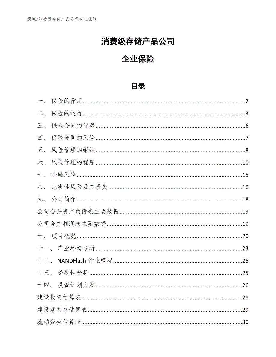 消费级存储产品公司企业保险_第1页